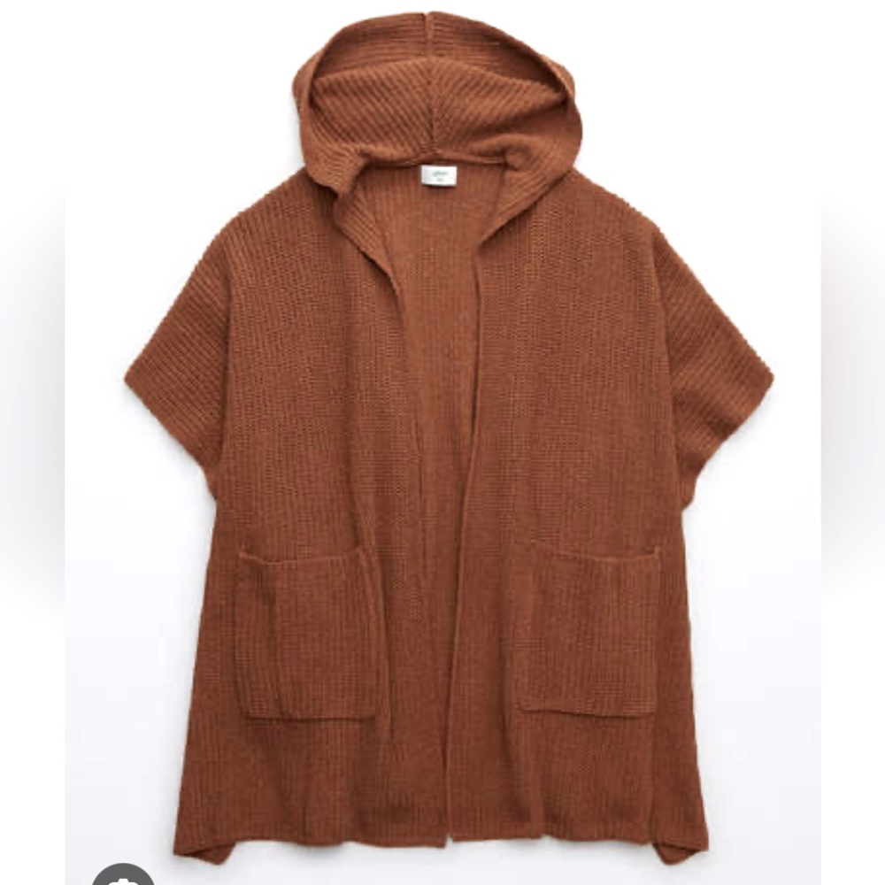 Aerie Ribbed Hooded Sweater Cape